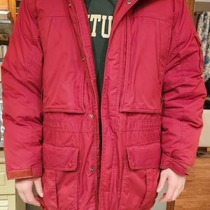 LL Bean Red  Parka Down  Mens XXL  Winter Coat Jacket Hood